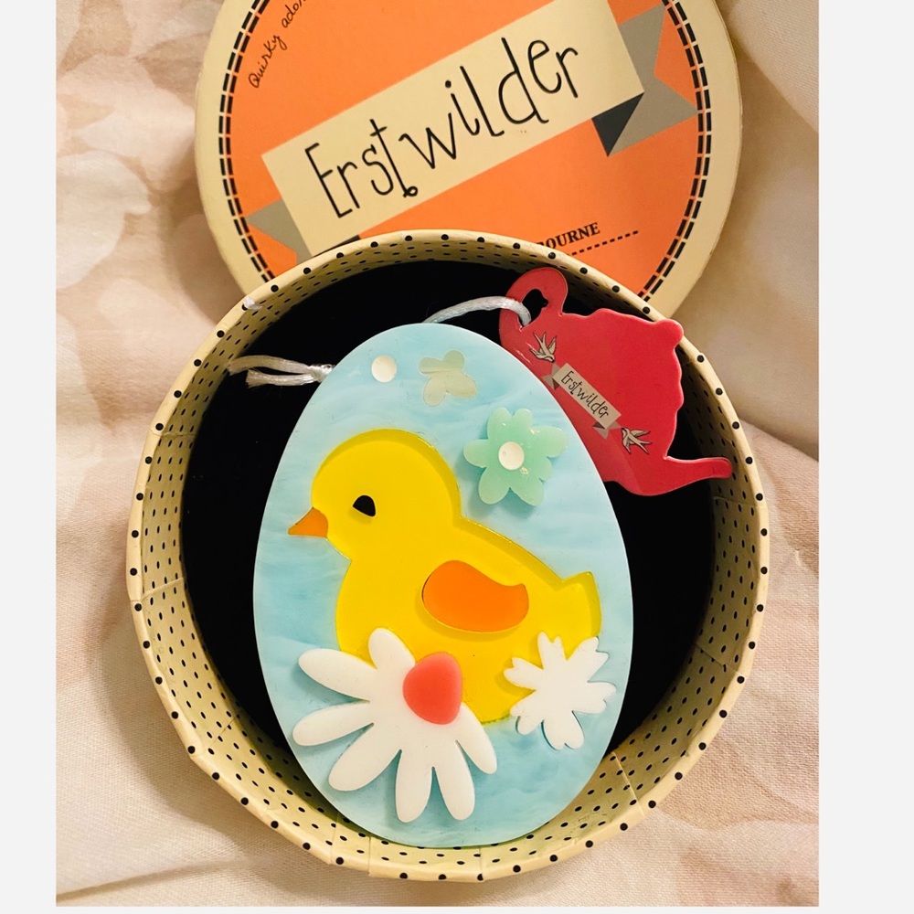 Erstwilder Easter BABY BLOOMER BROOCH Chick Pinup